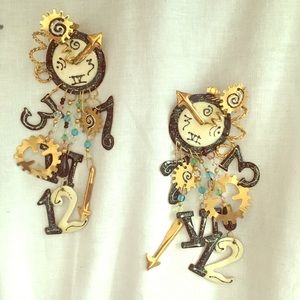 Lunch at the Ritz - New Years Father Time Earrings